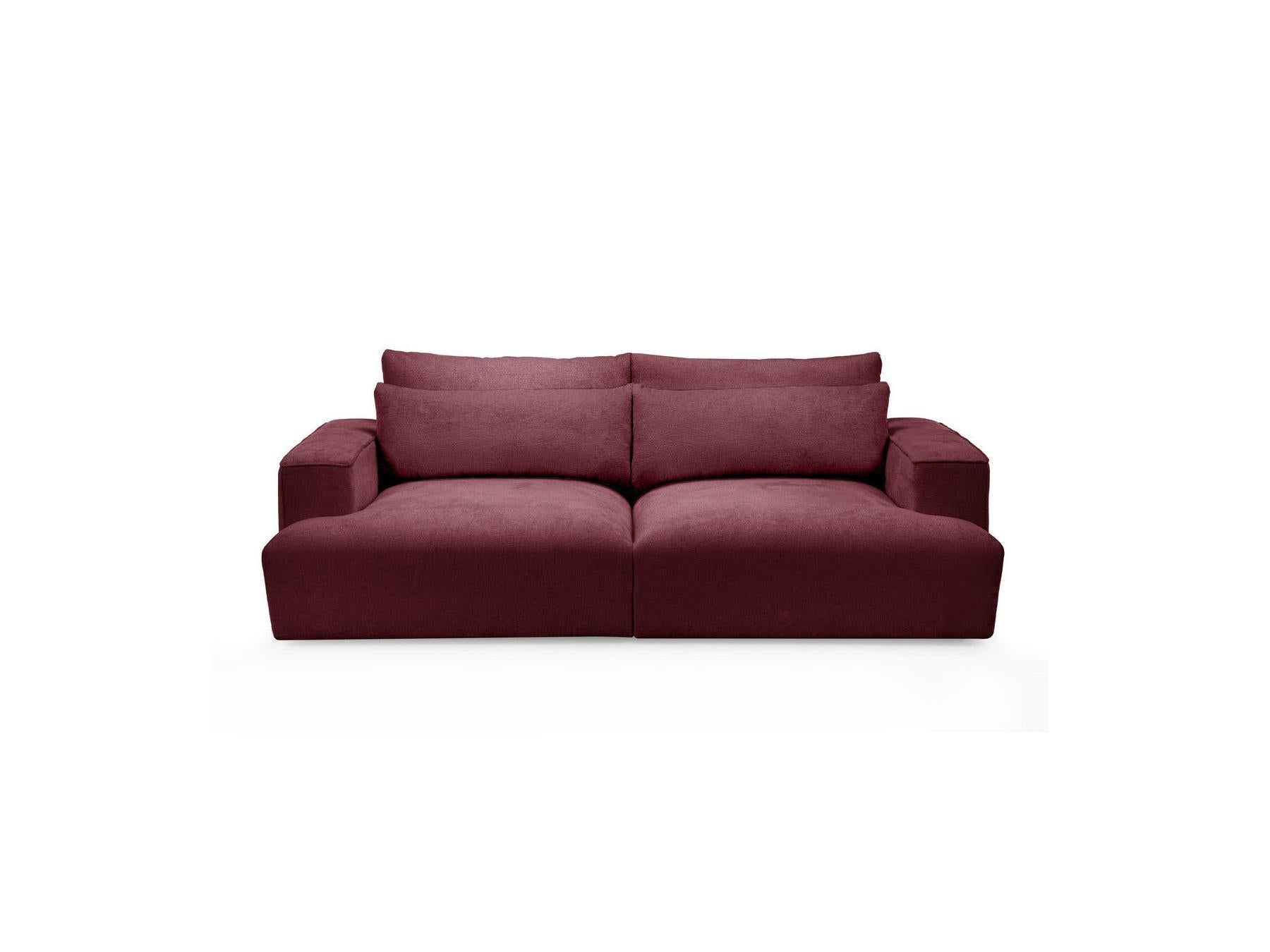 Twiny - Canapé Droit Fixe 3 Places Assise Profonde - Tissu Lisse