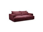 Twiny - Canapé Droit Fixe 3 Places Assise Profonde - Tissu Lisse