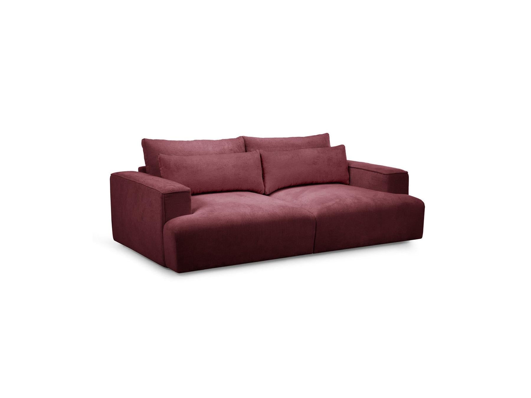 Twiny - Canapé Droit Fixe 3 Places Assise Profonde - Tissu Lisse