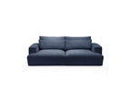 Twiny - Canapé Droit Fixe 3 Places Assise Profonde - Tissu Lisse