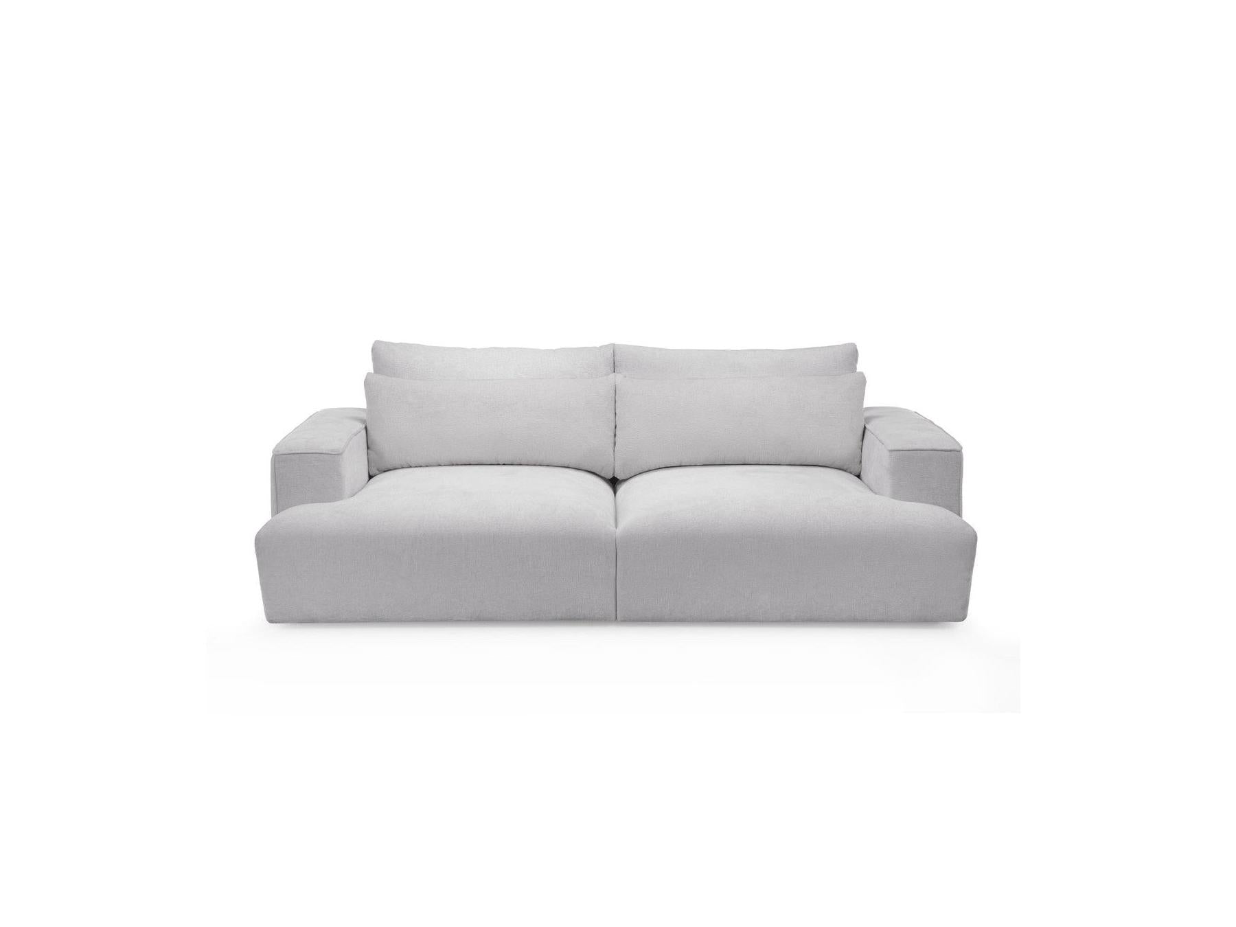 Twiny - Canapé Droit Fixe 3 Places Assise Profonde - Tissu Lisse