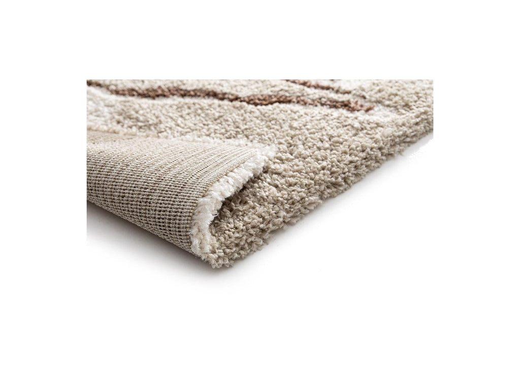 Elvia - Tapis Poils Longs - Motif Abstrait - Beige