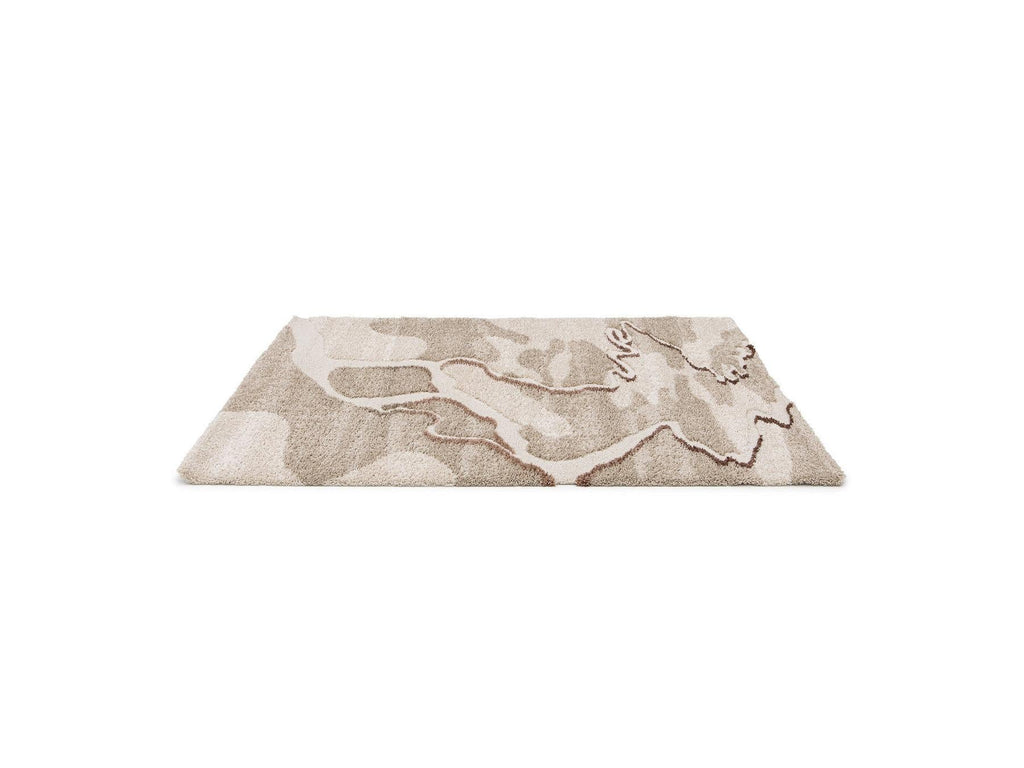 Elvia - Tapis Poils Longs - Motif Abstrait - Beige