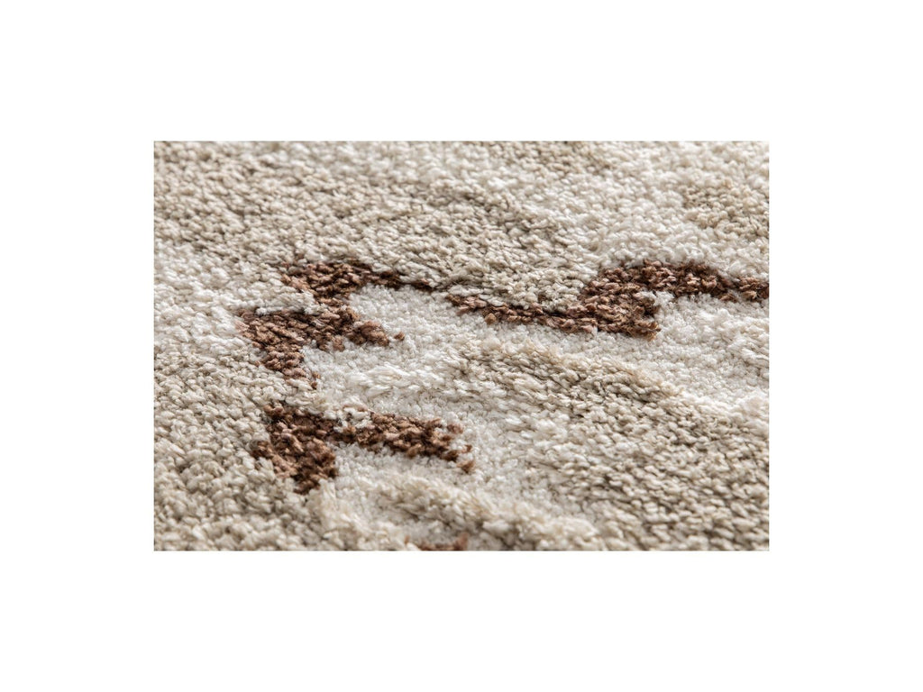 Elvia - Tapis Poils Longs - Motif Abstrait - Beige