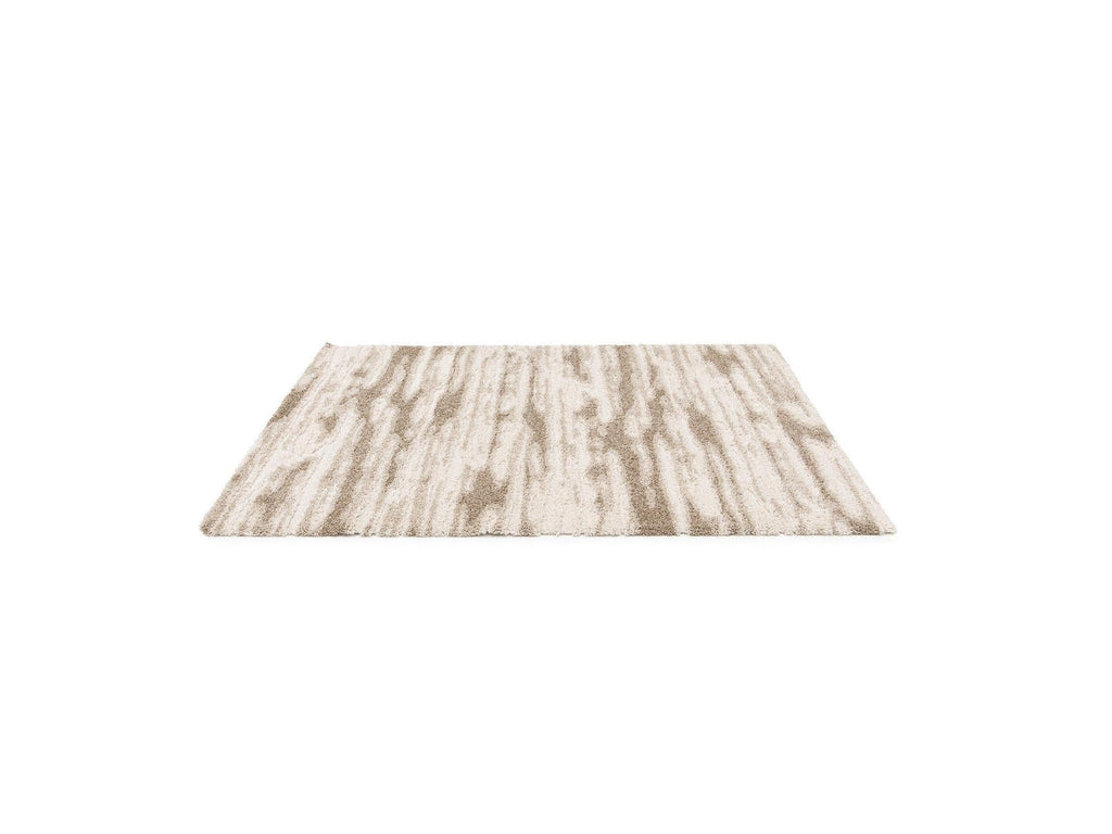 Telira - Tapis Poils Longs - Motif Abstrait - Marron