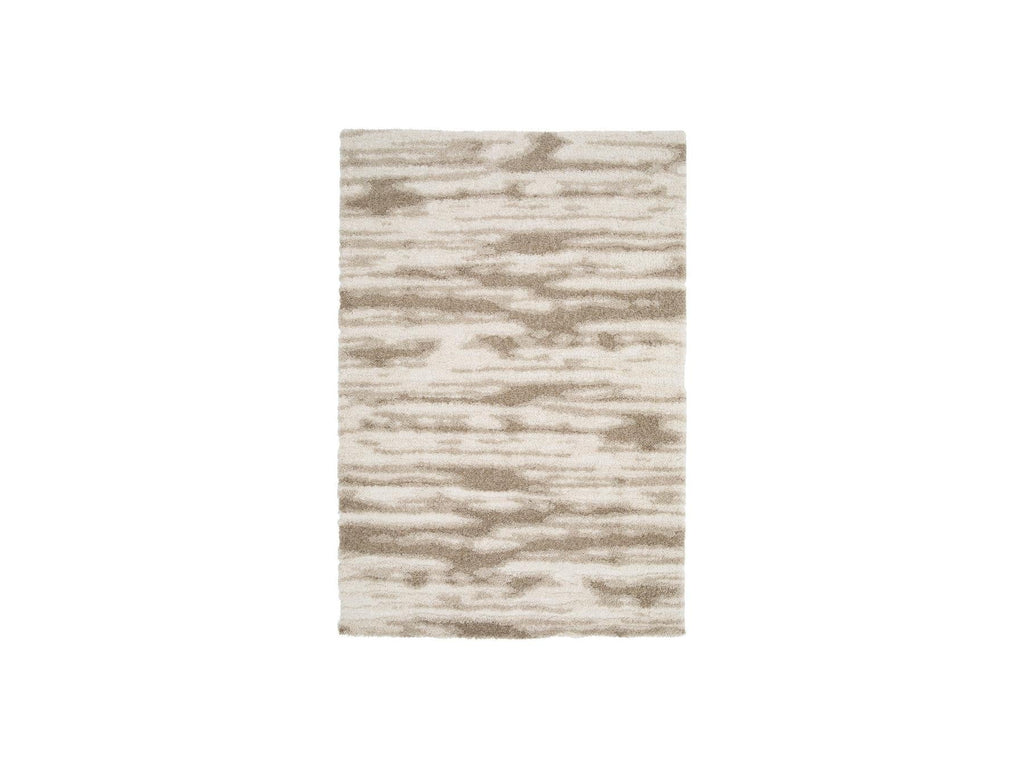 Telira - Tapis Poils Longs - Motif Abstrait - Marron