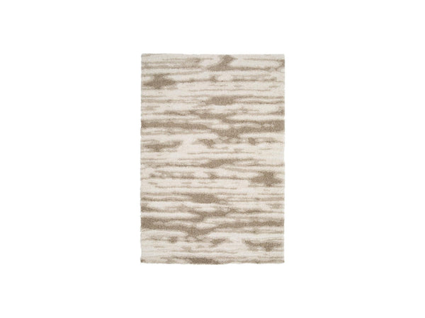 Telira - Tapis Poils Longs - Motif Abstrait - Marron