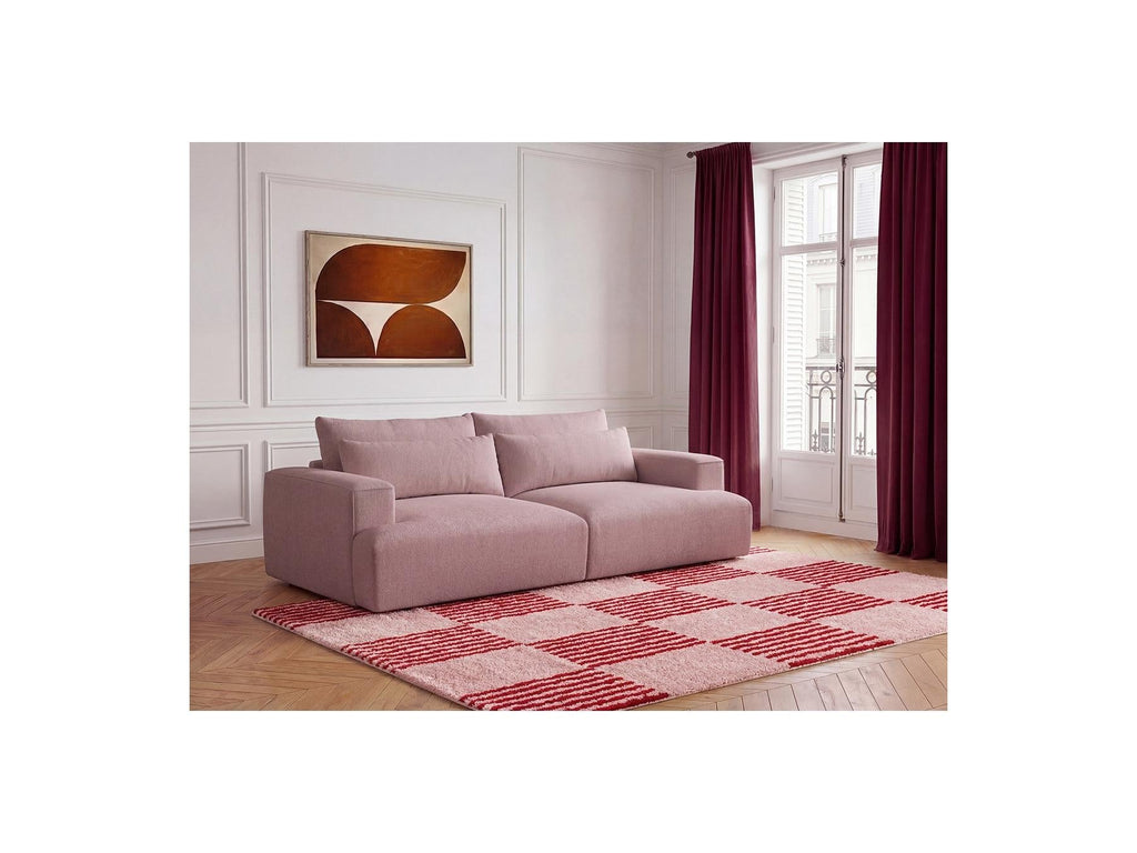 Twiny - Canapé Droit Fixe 3 Places Assise Profonde - Tissu Lisse