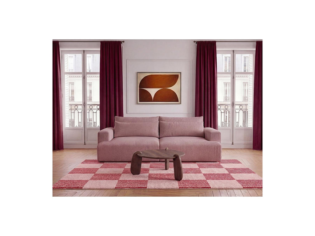 Twiny - Canapé Droit Fixe 3 Places Assise Profonde - Tissu Lisse
