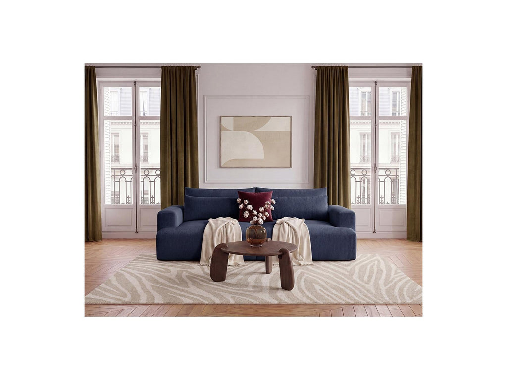 Twiny - Canapé Droit Fixe 3 Places Assise Profonde - Tissu Lisse