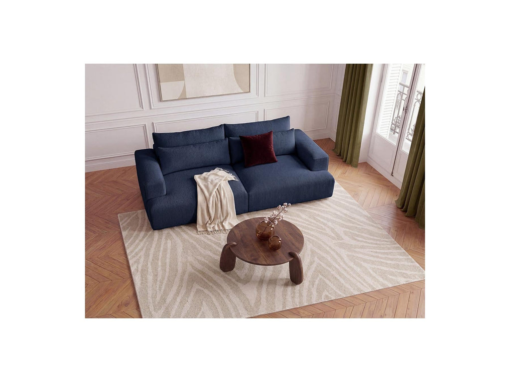 Twiny - Canapé Droit Fixe 3 Places Assise Profonde - Tissu Lisse