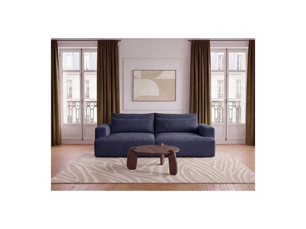 Twiny - Canapé Droit Fixe 3 Places Assise Profonde - Tissu Lisse
