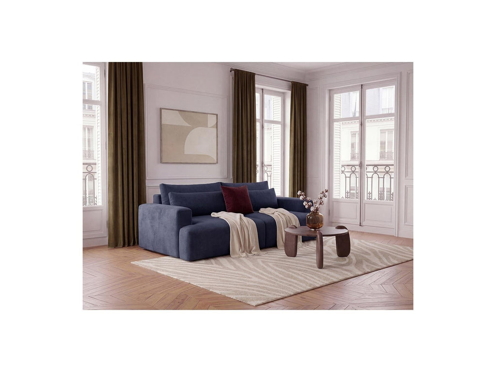Twiny - Canapé Droit Fixe 3 Places Assise Profonde - Tissu Lisse