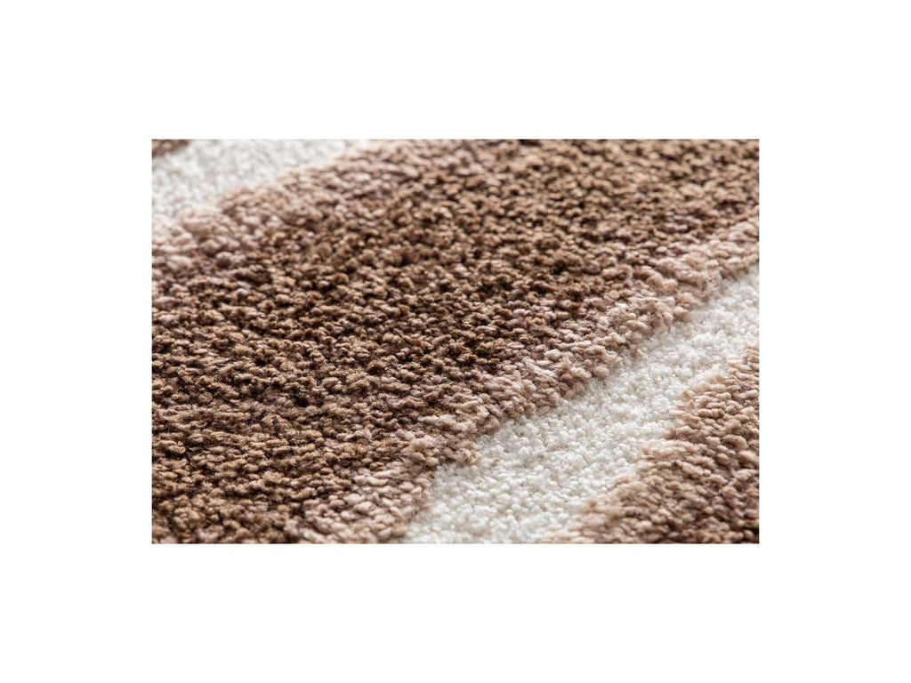 Tirasu - Tapis Poils Longs - Motif Abstrait - Marron