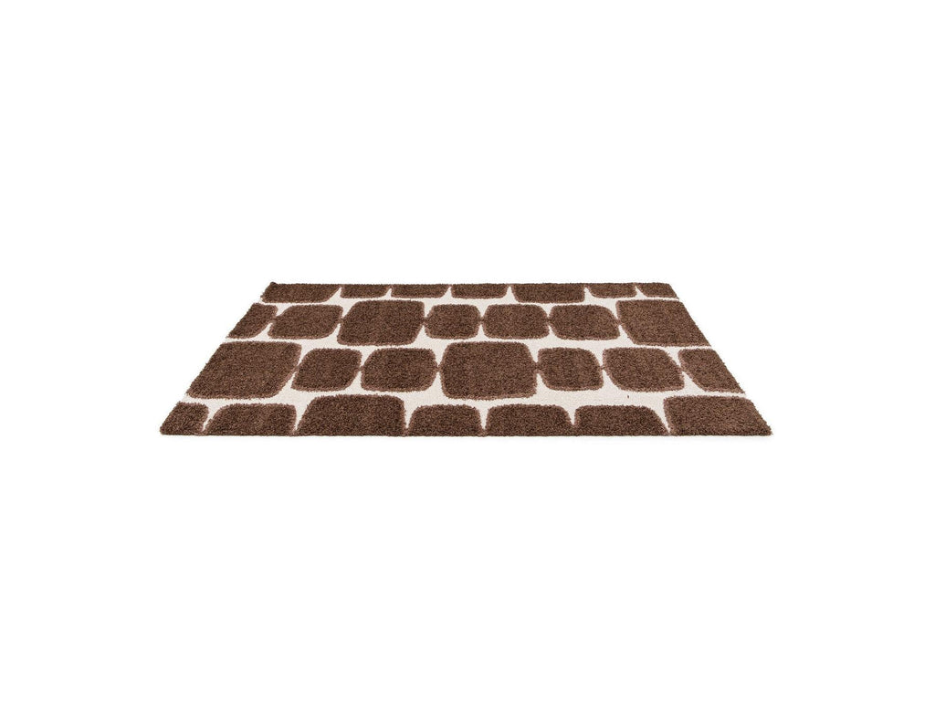Chino - Tapis Poils Longs - Motif Abstrait - Marron