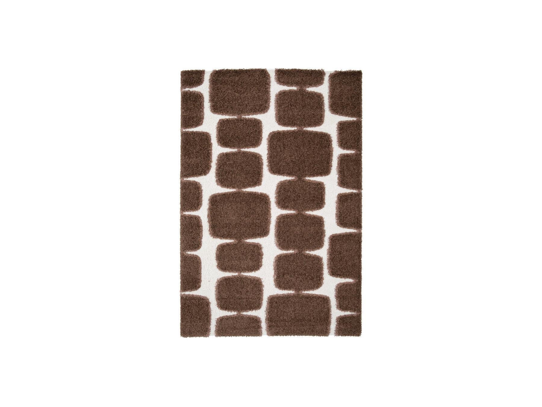Chino - Tapis Poils Longs - Motif Abstrait - Marron