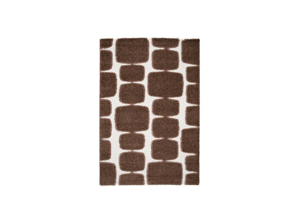 Chino - Tapis Poils Longs - Motif Abstrait - Marron