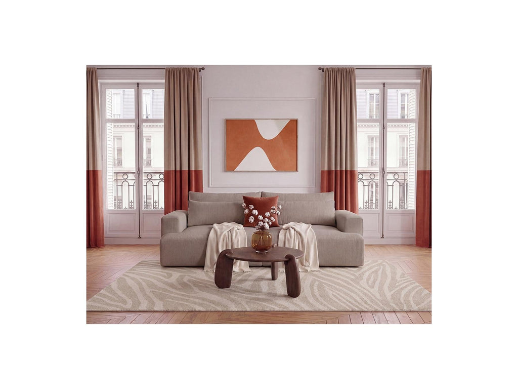 Twiny - Canapé Droit Fixe 3 Places Assise Profonde - Tissu Lisse