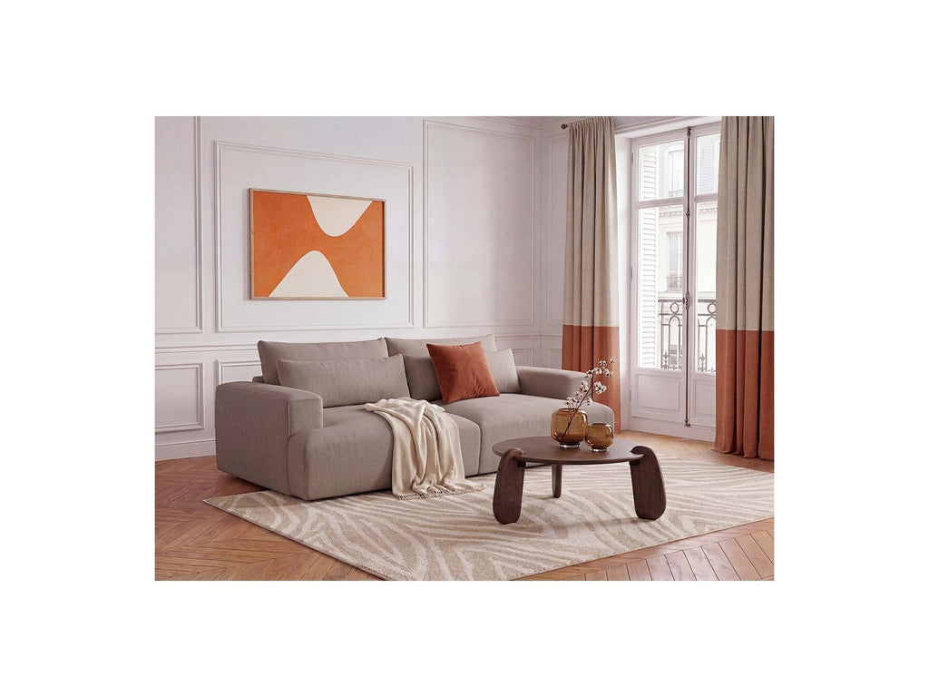 Twiny - Canapé Droit Fixe 3 Places Assise Profonde - Tissu Lisse