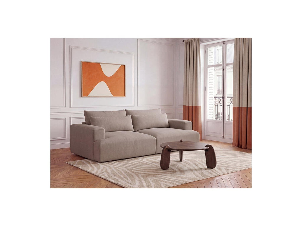 Twiny - Canapé Droit Fixe 3 Places Assise Profonde - Tissu Lisse