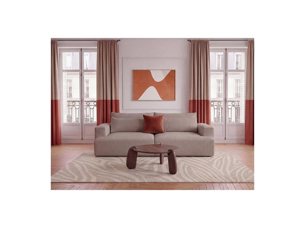 Twiny - Canapé Droit Fixe 3 Places Assise Profonde - Tissu Lisse