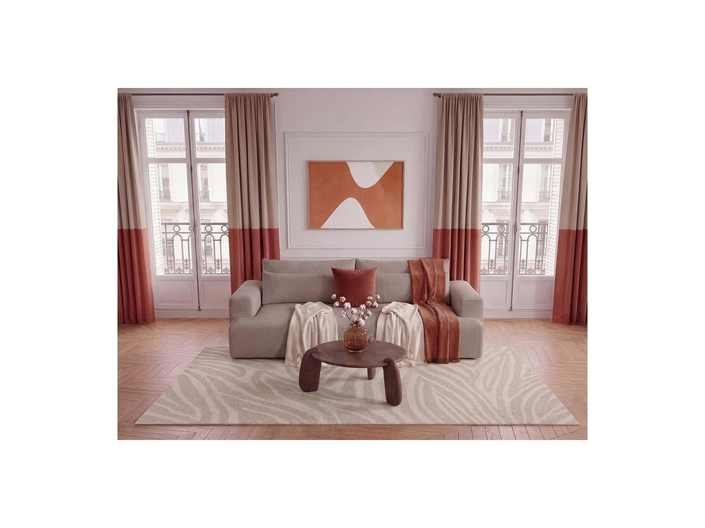 Twiny - Canapé Droit Fixe 3 Places Assise Profonde - Tissu Lisse