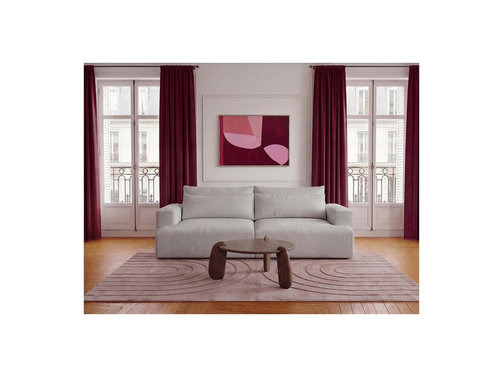 Twiny - Canapé Droit Fixe 3 Places Assise Profonde - Tissu Lisse