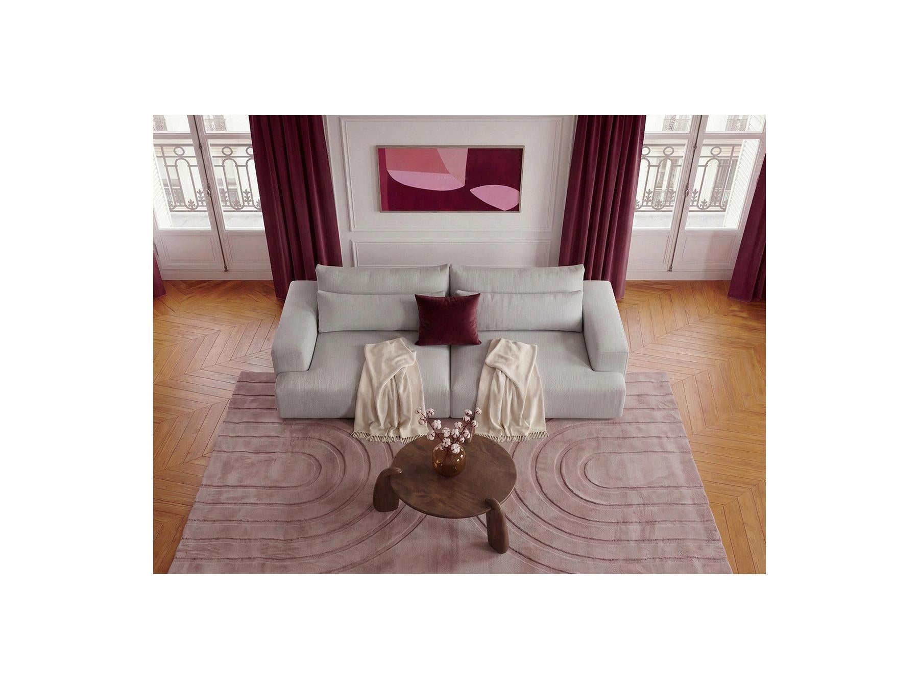 Twiny - Canapé Droit Fixe 3 Places Assise Profonde - Tissu Lisse