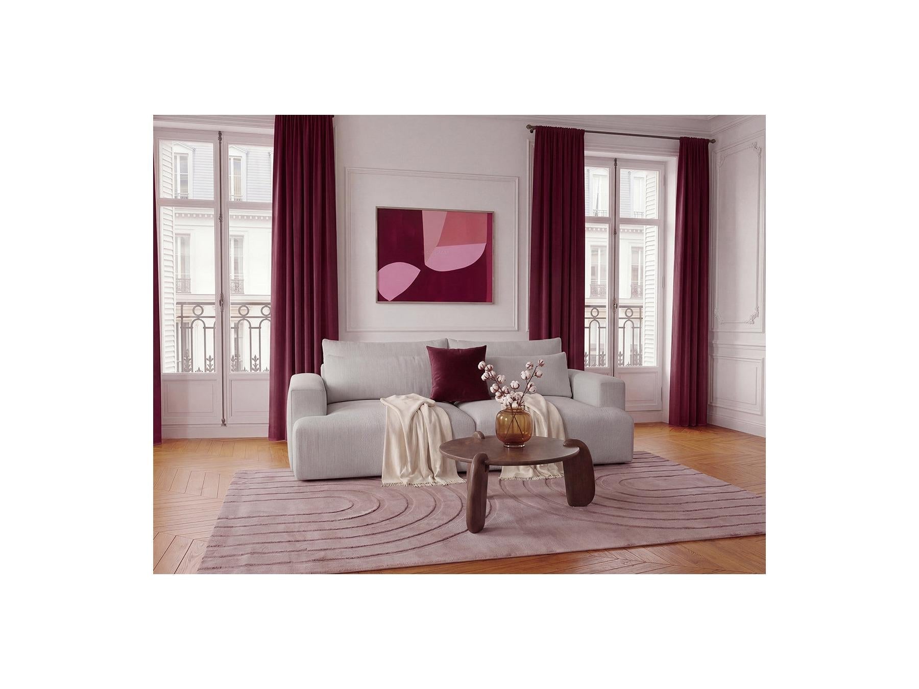 Twiny - Canapé Droit Fixe 3 Places Assise Profonde - Tissu Lisse