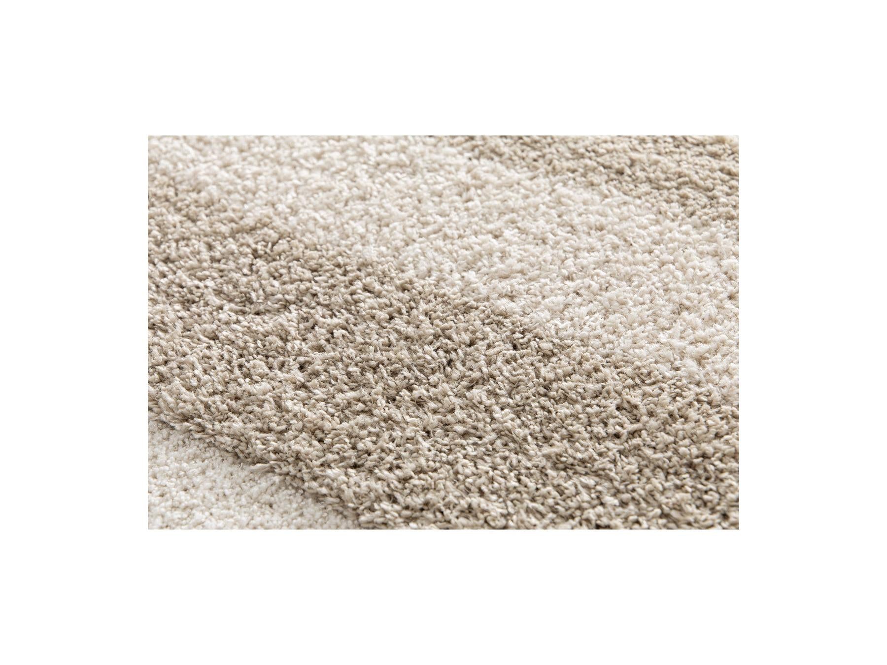 Kare - Tapis Poils Longs - Motif Graphique - Beige