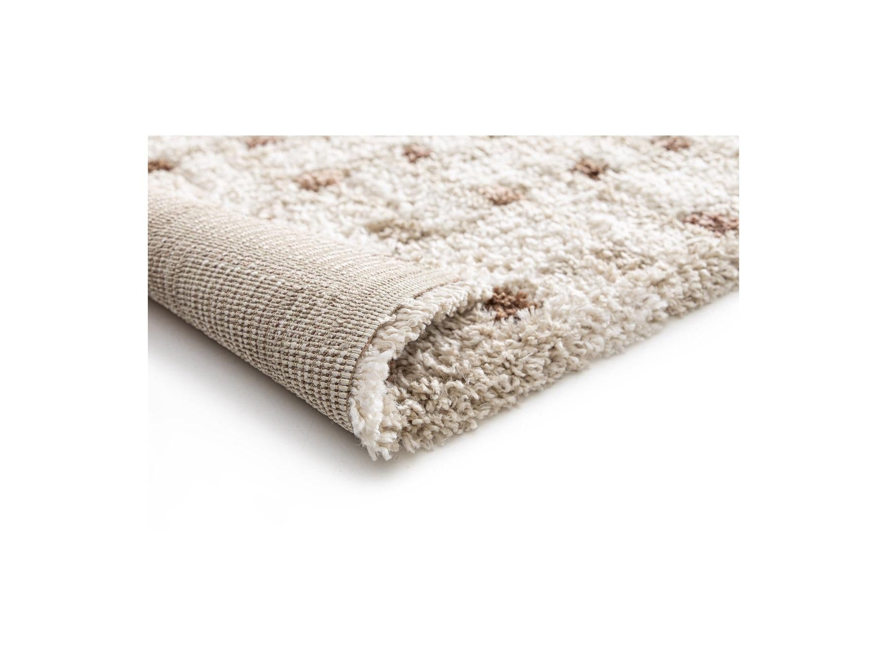 Mizai - Tapis Poils Longs - Motif Graphique - Beige