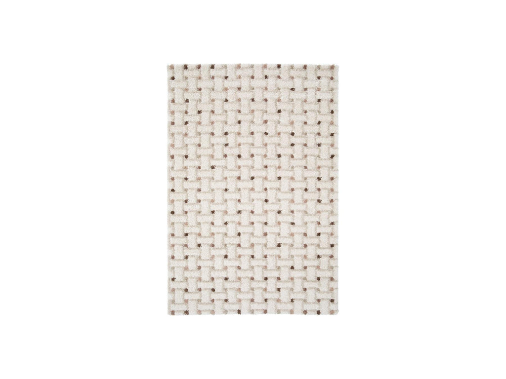 Mizai - Tapis Poils Longs - Motif Graphique - Beige