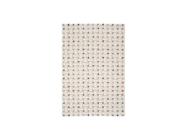 Mizai - Tapis Poils Longs - Motif Graphique - Beige