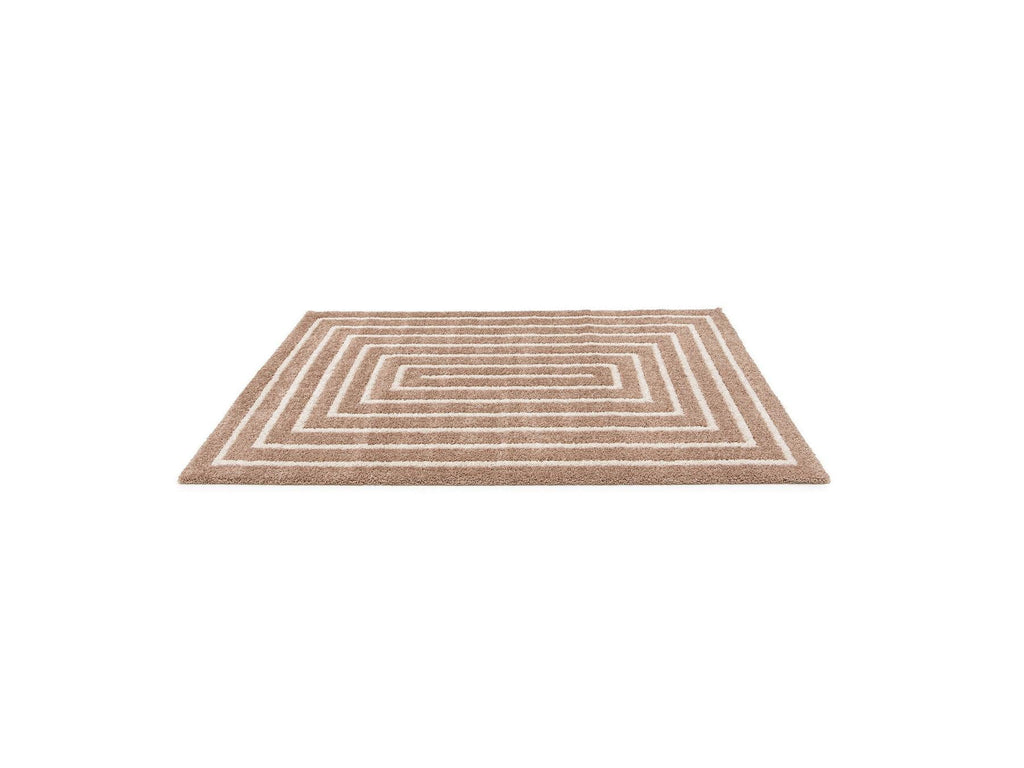 Lyzzo - Tapis Poils Longs - Motif Graphique - Beige