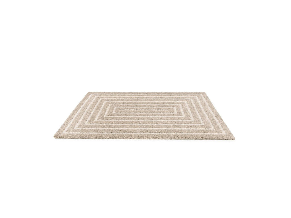 Lyzzo - Tapis Poils Longs - Motif Graphique - Crème