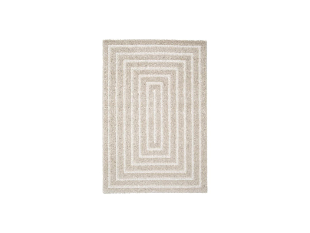 Lyzzo - Tapis Poils Longs - Motif Graphique - Crème