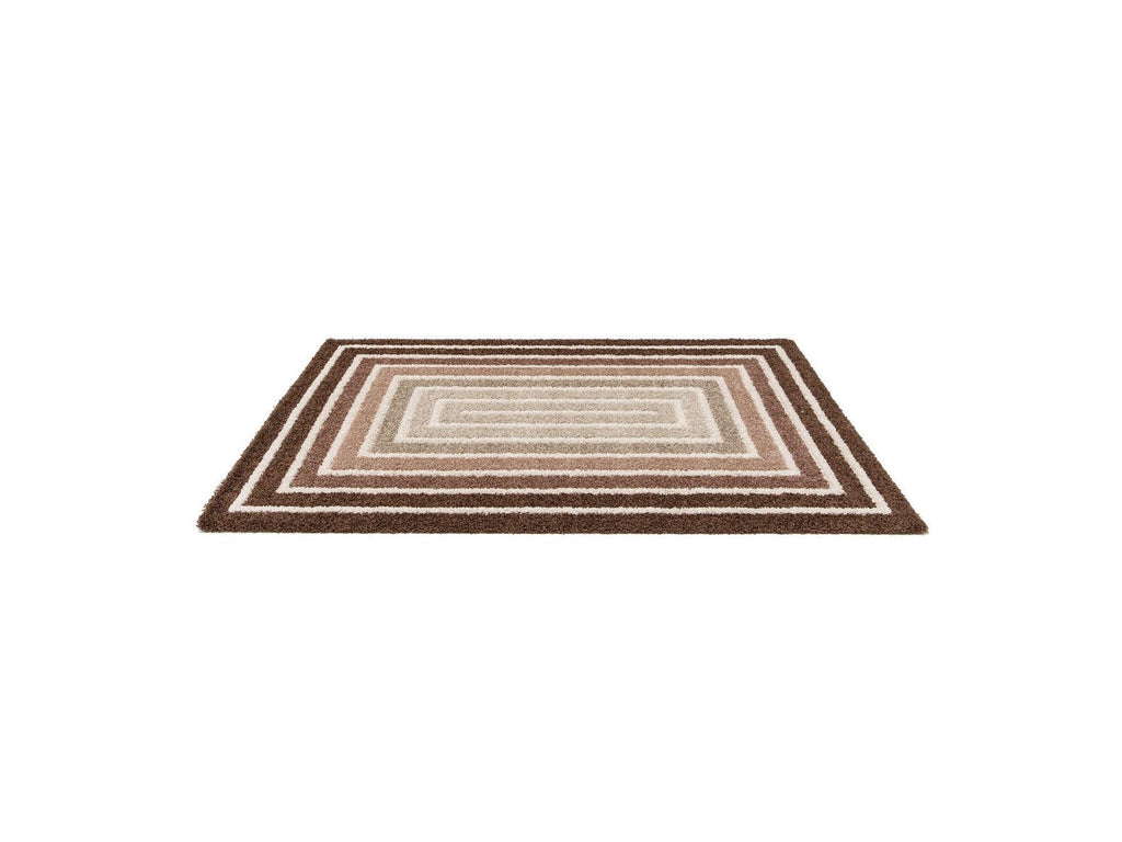 Lyzzo - Tapis Poils Longs - Motif Graphique - Marron