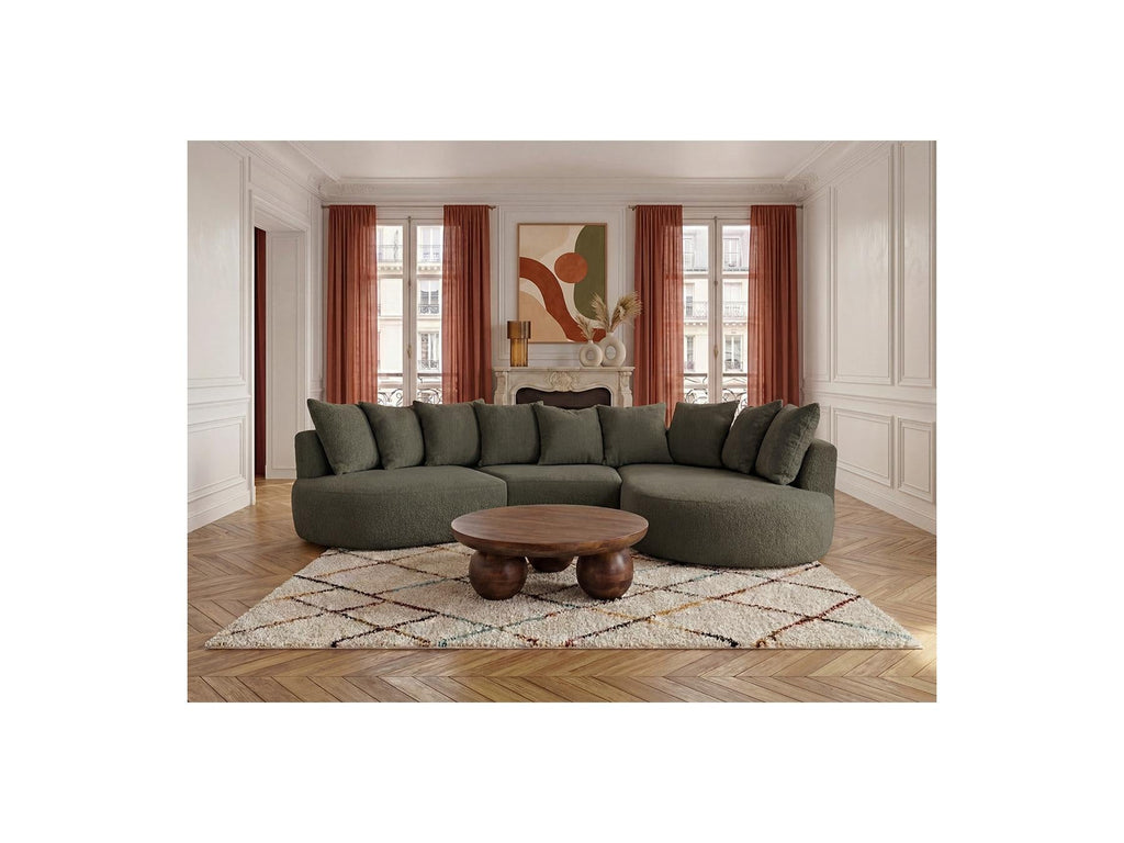 Calypso - Canapé D'Angle Fixe - Tissu Bouclette - Angle Droit