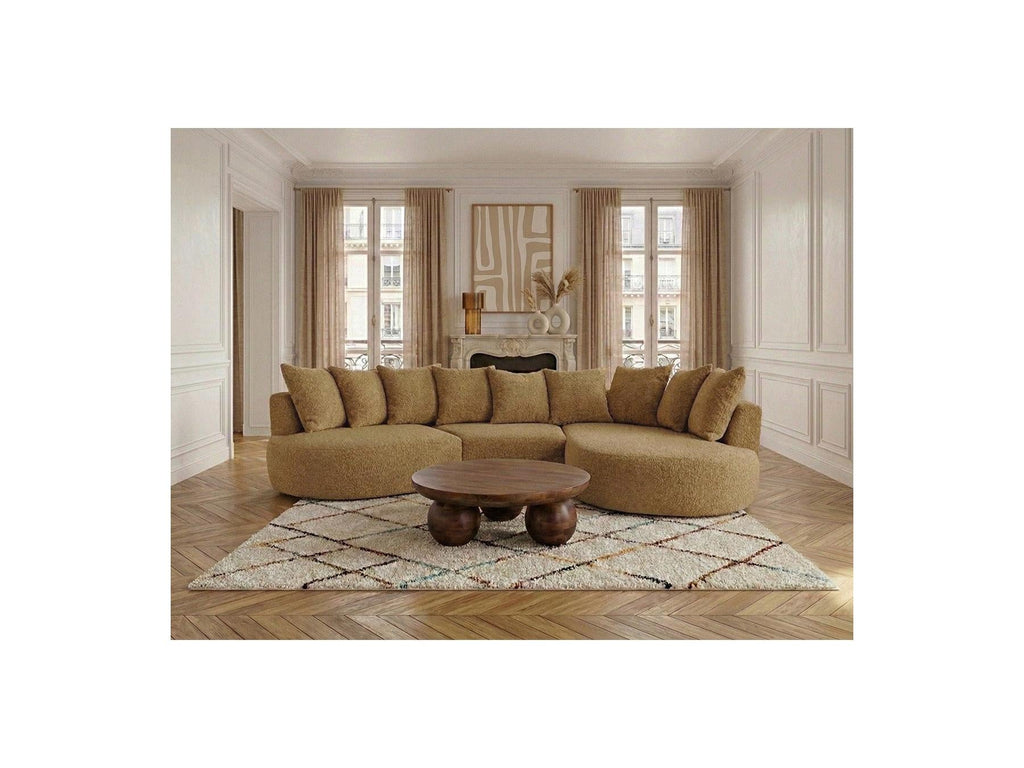 Calypso - Canapé D'Angle Fixe - Tissu Bouclette - Angle Droit