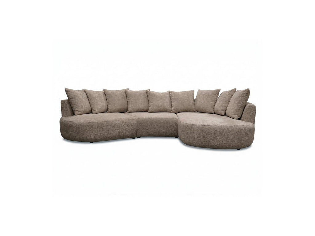 Calypso - Canapé D'Angle Fixe - Tissu Bouclette - Angle Droit