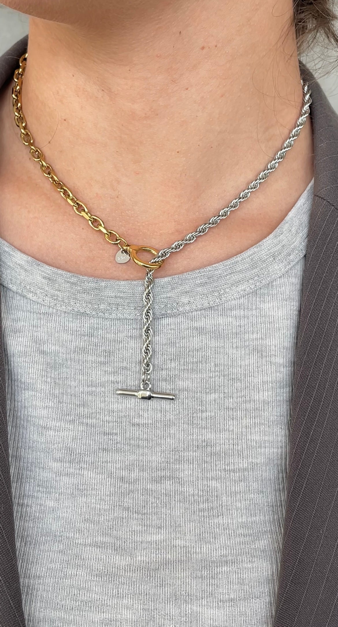 Collier Thin Bi Color Braided