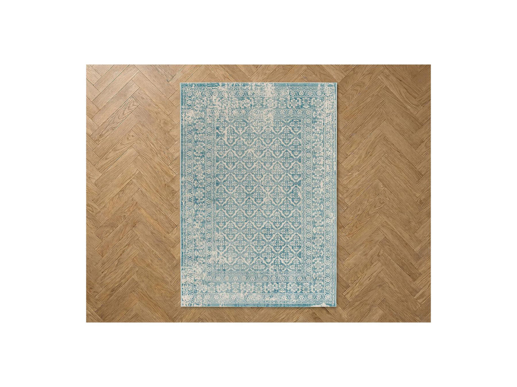 Brann - Tapis Poils Ras - Vintage - Bleu