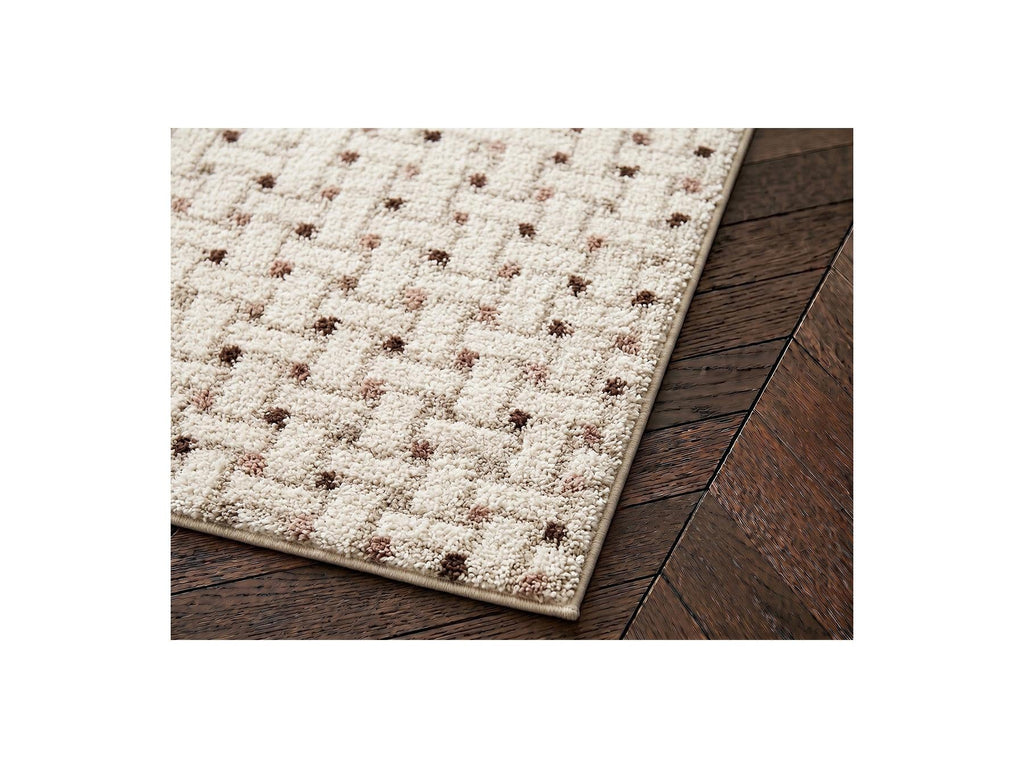 Mizai - Tapis Poils Longs - Motif Graphique - Beige