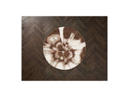 Mocca - Tapis Rond Poils Longs - Motif Abstrait