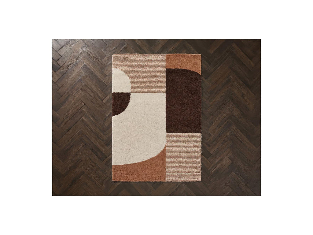 Sorella - Tapis Poils Longs - Motif Graphique - Beige
