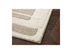 Kare - Tapis Poils Longs - Motif Graphique - Beige