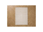 Lyzzo - Tapis Poils Longs - Motif Graphique - Crème