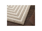 Lyzzo - Tapis Poils Longs - Motif Graphique - Crème