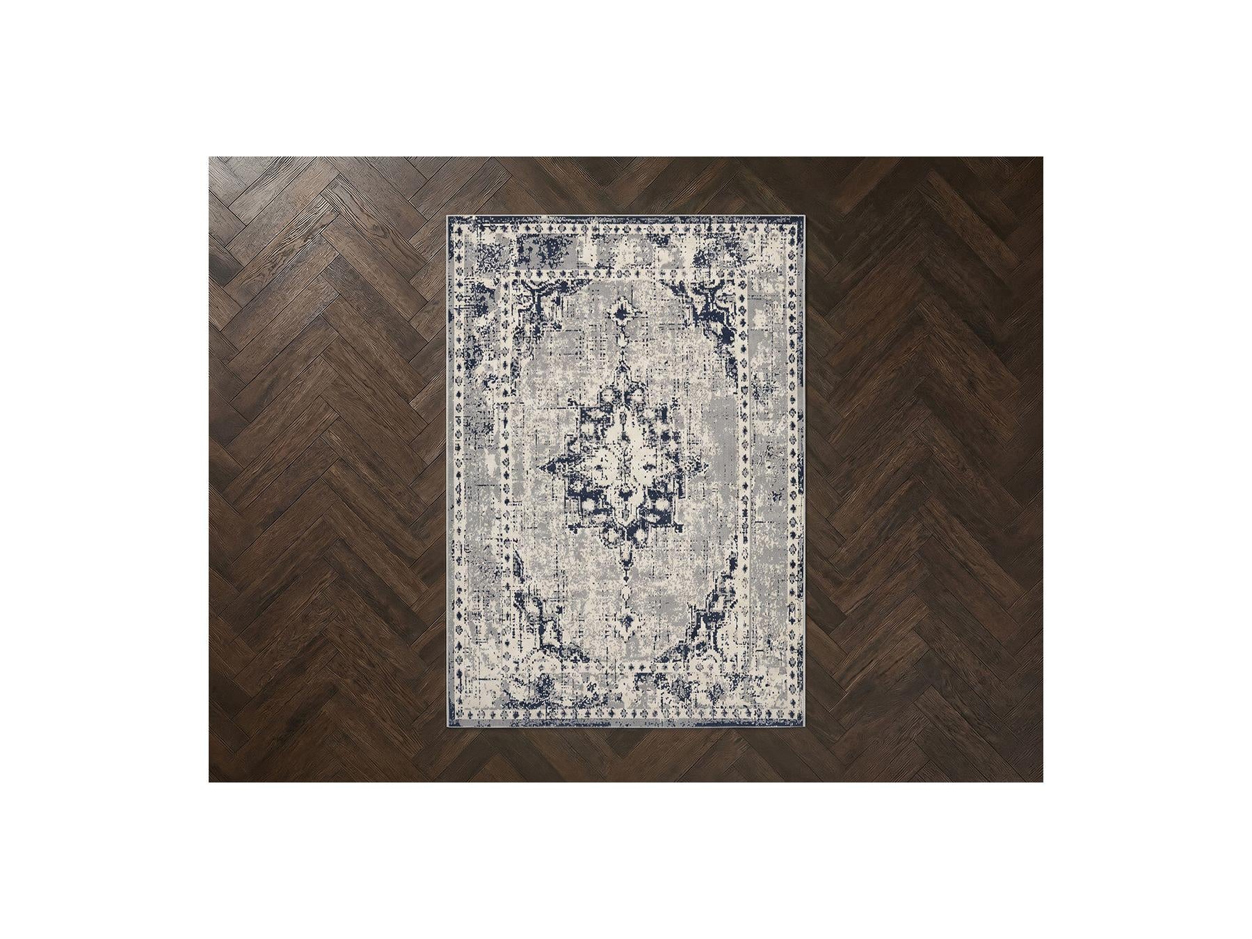 Minerva - Tapis Poils Ras - Vintage - Gris
