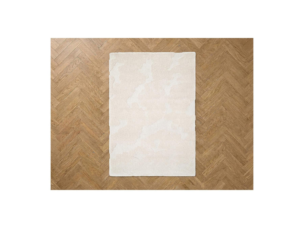 Embren - Tapis Poils Longs Embren Motif Abstrait - Beige